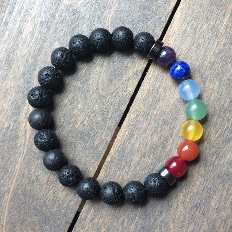 Chakra Bracelet, 7 Chakra Bracelet, Lava Chakra Bracelet - Unlock Your Chakra
