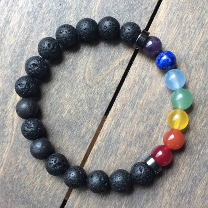 Chakra Bracelet, 7 Chakra Lava Bracelet, Chakra Healing Bracelet - UNLOCK YOUR CHAKRA