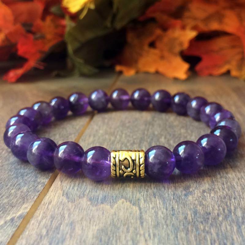 jewelry, bracelets, beaded braceletsAmethyst Crystal Bracelet - UNLOCK YOUR CHAKRA