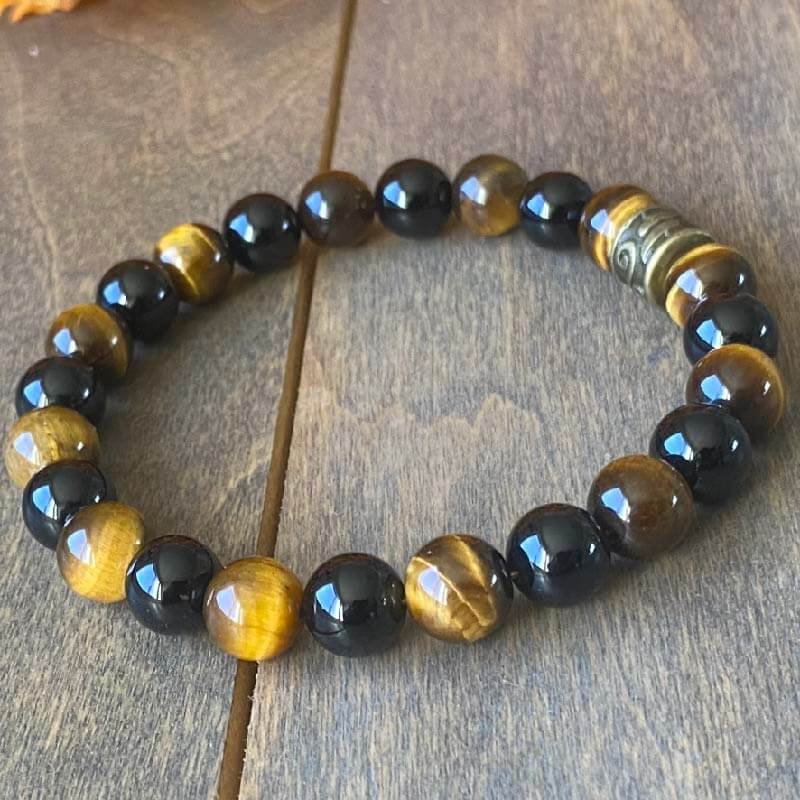 Tiger Eye Bracelet, Authentic Tiger's Eye Stone Bracelet Tiger Spirit - UNLOCK YOUR CHAKRA