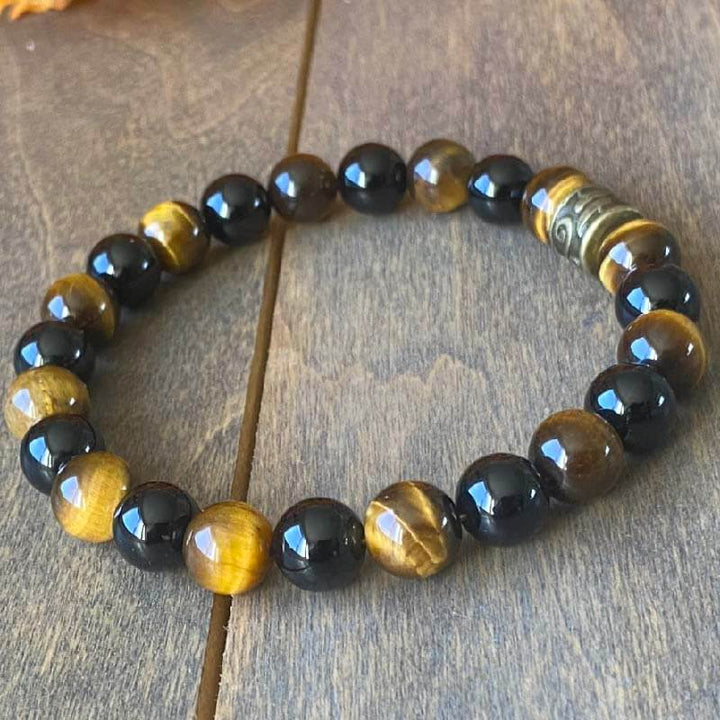 Tiger Eye Bracelet, Authentic Tiger's Eye Stone Bracelet Tiger Spirit - UNLOCK YOUR CHAKRA