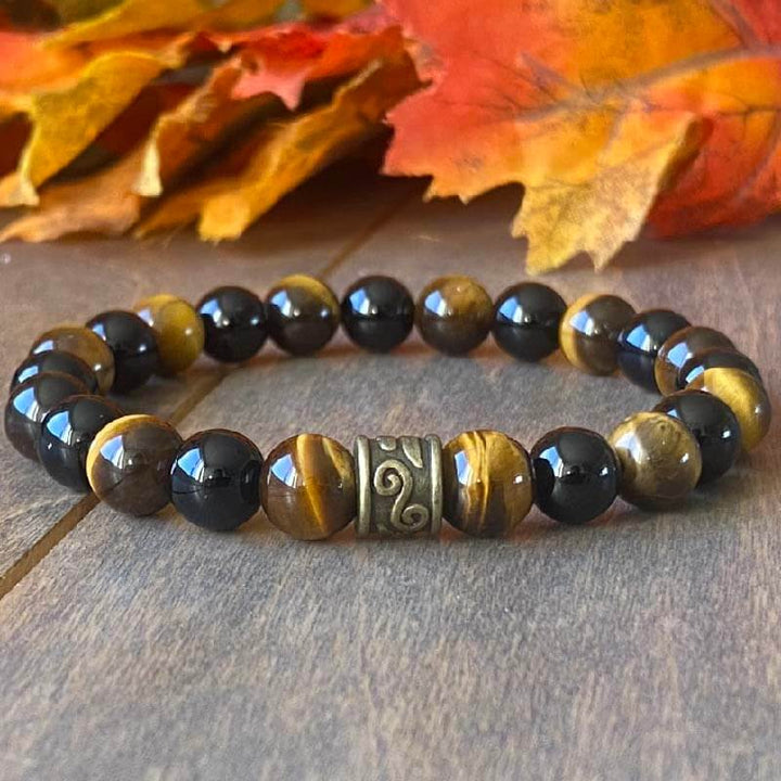 Tiger Eye Bracelet, Authentic Tiger's Eye Stone Bracelet Tiger Spirit - UNLOCK YOUR CHAKRA