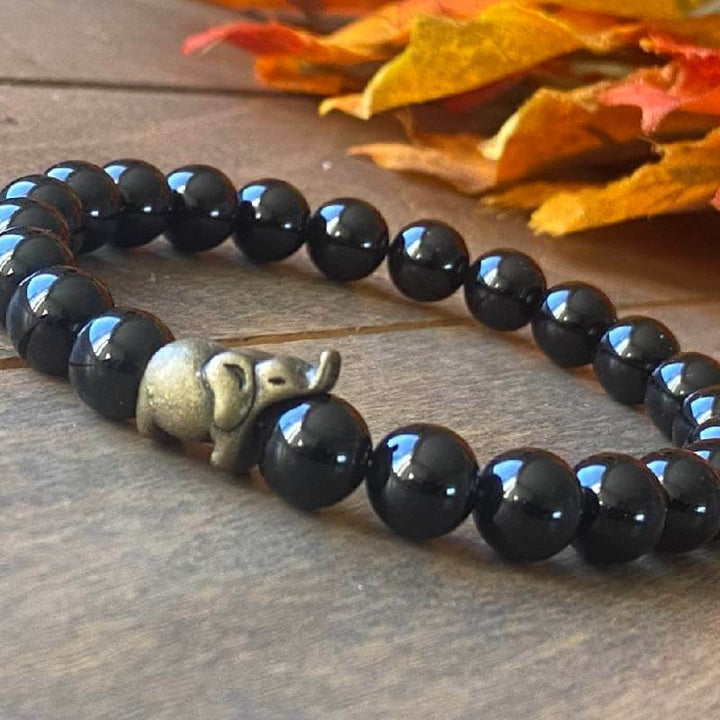 Black Onyx Stone Bracelet Luck - UNLOCK YOUR CHAKRA