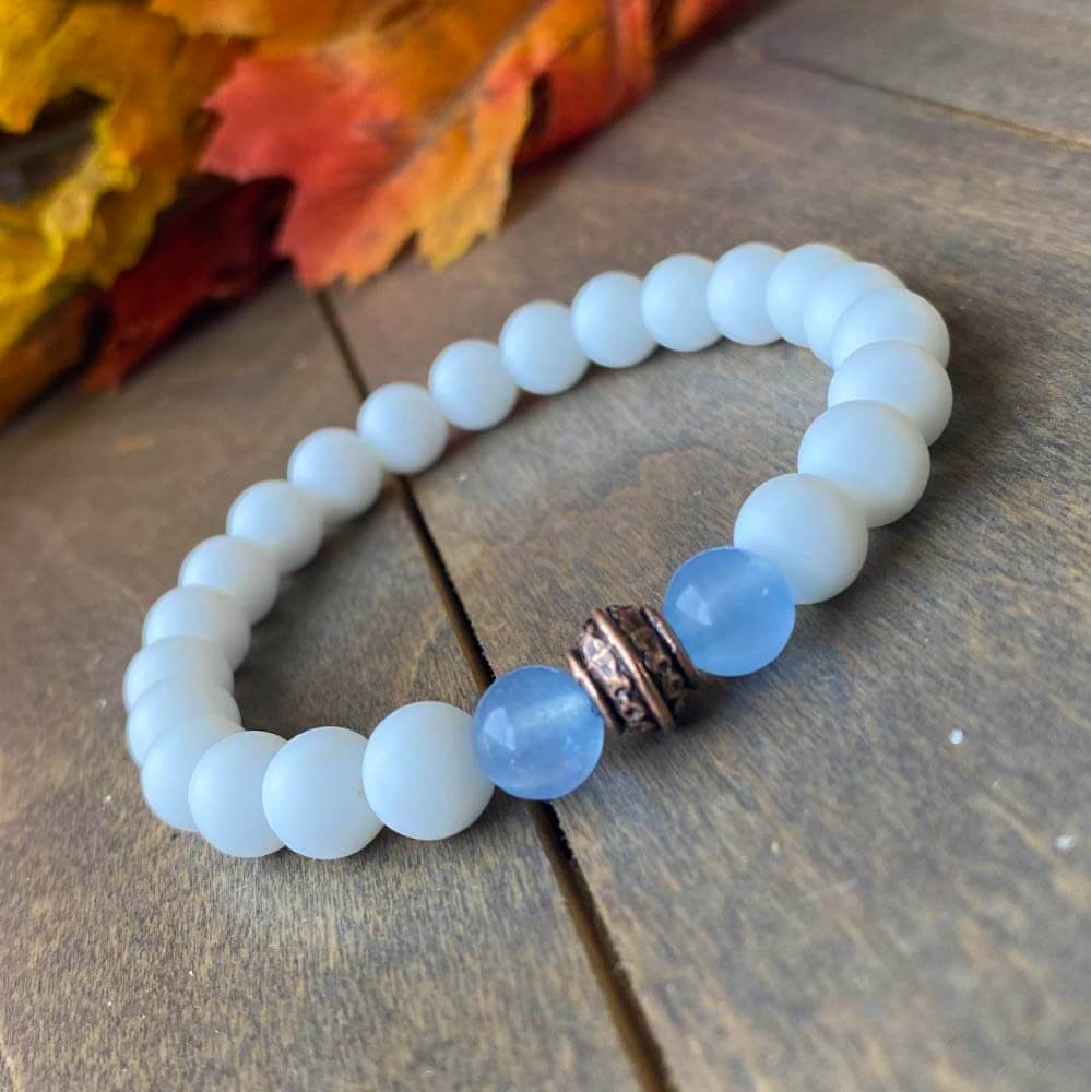 Anxiety Bracelet, Blue Agate Anxiety Bracelet - UNLOCK YOUR CHAKRA