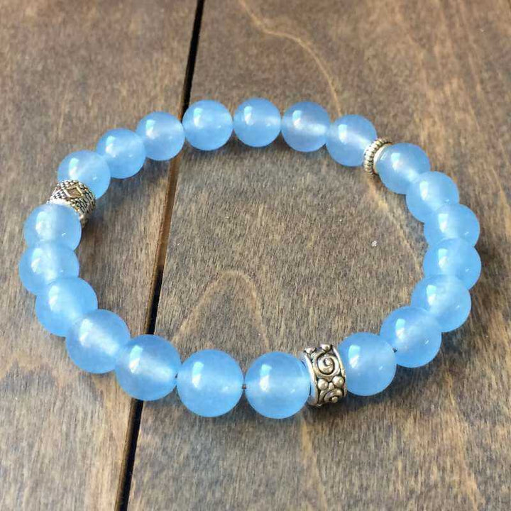 Healing Crystal Bracelets, Healing Stone Bracelets Blue Agate - UNLOCK YOUR CHAKRA