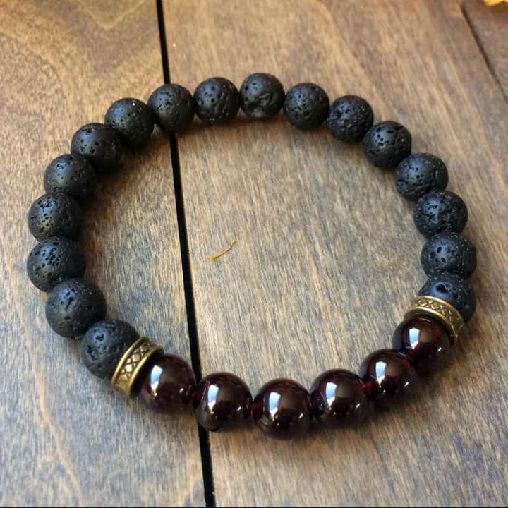 Mens Beaded Bracelets | Garnet Bracelet - UNLOCK YOUR CHAKRA