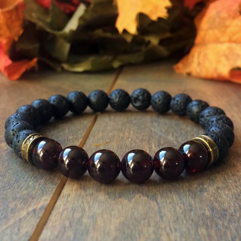 Mens Beaded Bracelets | Garnet Bracelet - UNLOCK YOUR CHAKRA