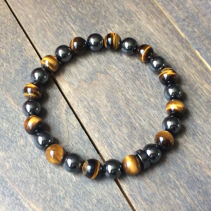 Mens Beaded Bracelets | Tiger's Eye & Hematite - UNLOCK YOUR CHAKRA