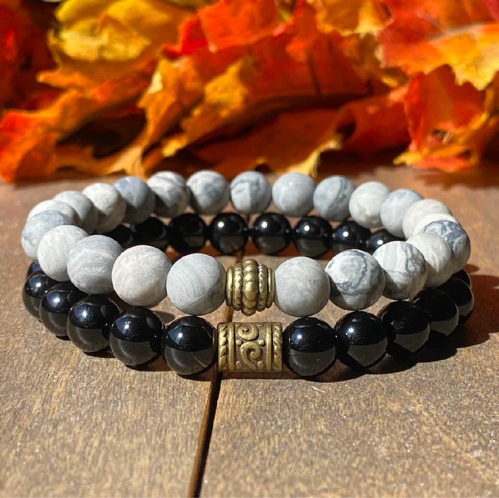 Stack Jasper and Black Onyx Bracelet - Main Image