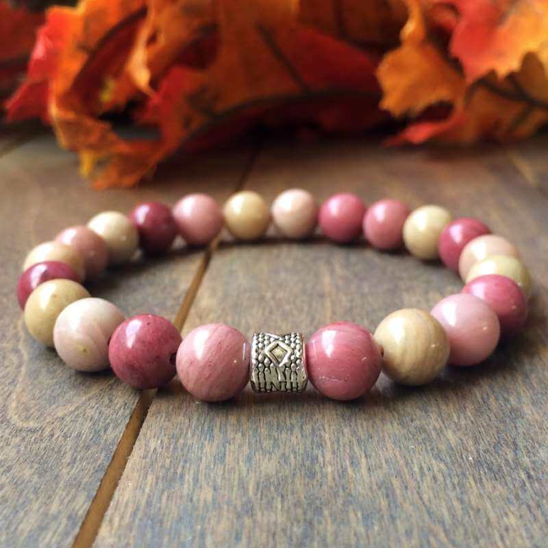 Rhodonite Healing Crystal Bracelets - UNLOCK YOUR CHAKRA