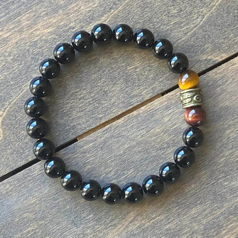 Tigers Eye Bracelets, Red & Yellow Tigers Eye Bracelets - UNLOCK YOUR CHAKRA