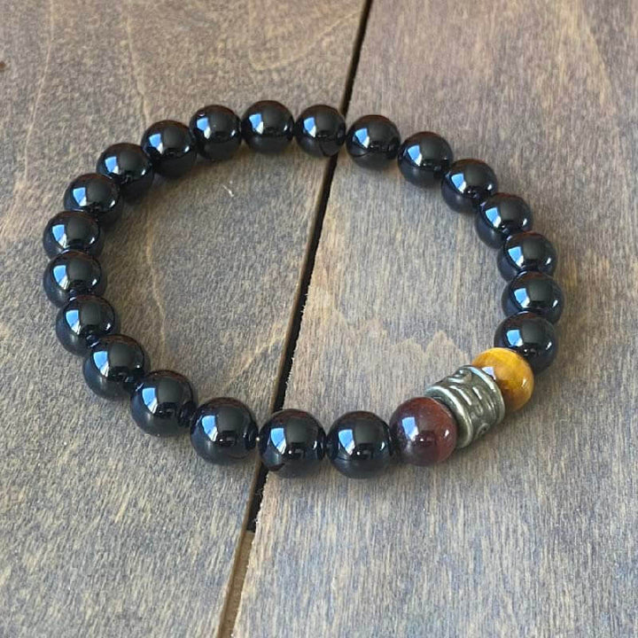 Tigers Eye Bracelets, Red & Yellow Tigers Eye Bracelets - UNLOCK YOUR CHAKRA