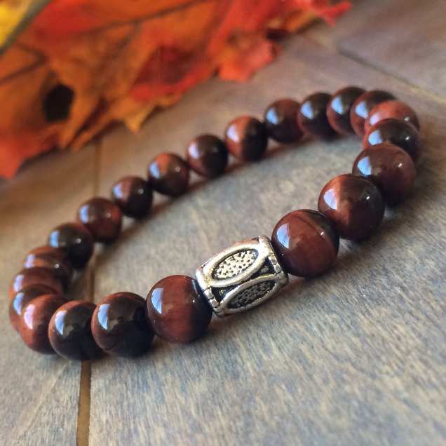 Tiger eye beaded bracelet with genuine golden-brown natural stone - UNLOCK YOUR CHAKRA