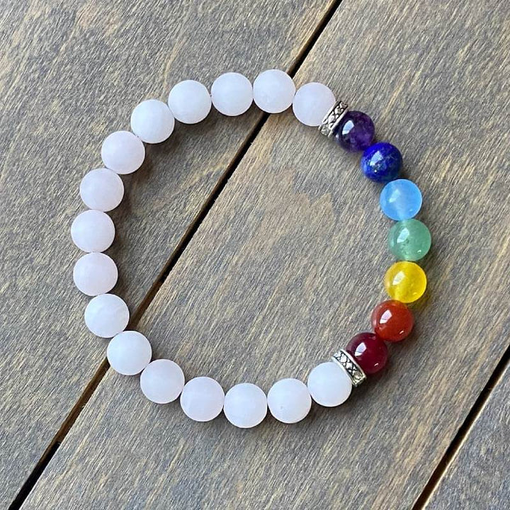 Chakra Bracelet, 7 Chakra Bracelet Rose Quartz - UNLOCK YOUR CHAKRA