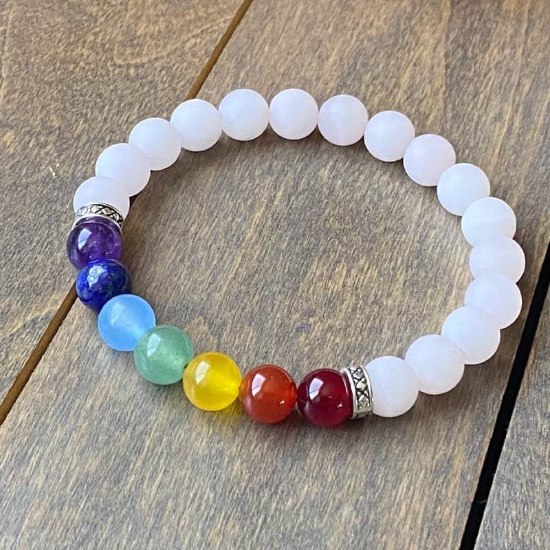 Chakra Bracelet, 7 Chakra Bracelet Rose Quartz - UNLOCK YOUR CHAKRA