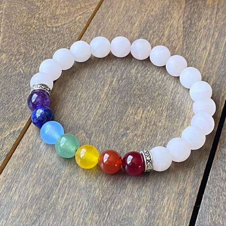 Chakra Bracelet, 7 Chakra Bracelet Rose Quartz - UNLOCK YOUR CHAKRA