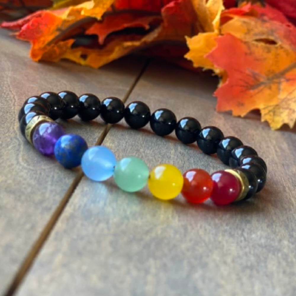 Chakra Bracelet, 7 Chakra Healing Bracelet Black Onyx - UNLOCK YOUR CHAKRA