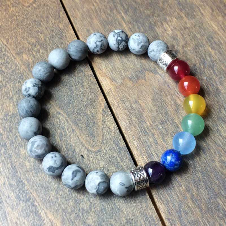 Chakra Bracelet, 7 Chakra Healing Bracelet Jasper - UNLOCK YOUR CHAKRA