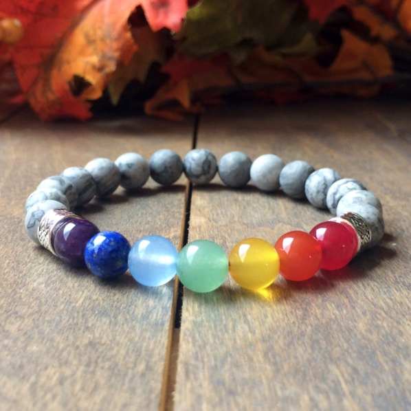 Chakra Bracelet, 7 Chakra Healing Bracelet Jasper - UNLOCK YOUR CHAKRA