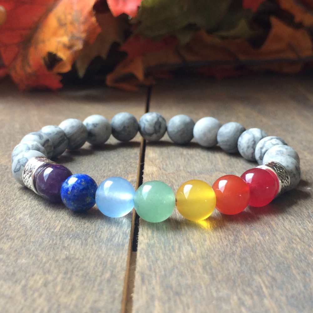 Chakra Bracelet, 7 Chakra Healing Bracelet Jasper - UNLOCK YOUR CHAKRA