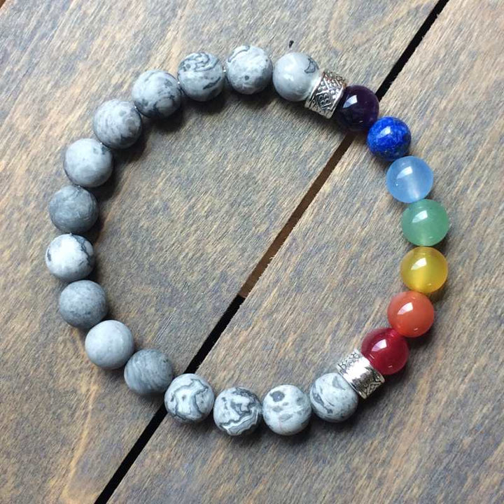 Chakra Bracelet, 7 Chakra Healing Bracelet Jasper - UNLOCK YOUR CHAKRA