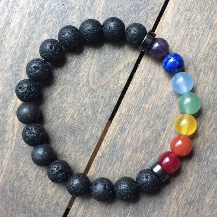 Chakra Bracelet, 7 Chakra Lava Bracelet, Chakra Healing Bracelet - UNLOCK YOUR CHAKRA