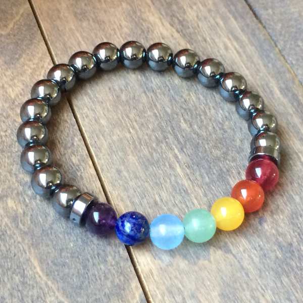 7 Chakra Stone Bracelet Hematite, Chakra Bracelet - UNLOCK YOUR CHAKRA