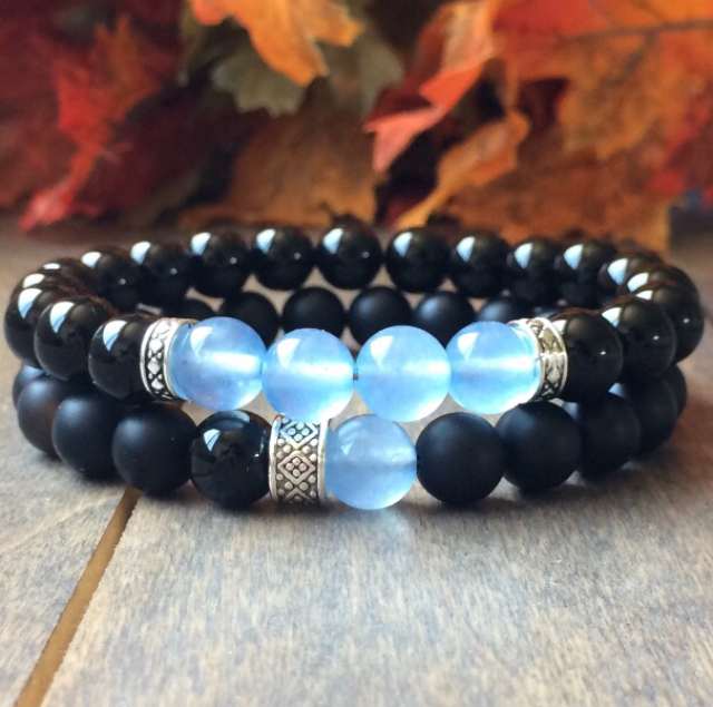 Blue agate anxiety bracelet hotsell