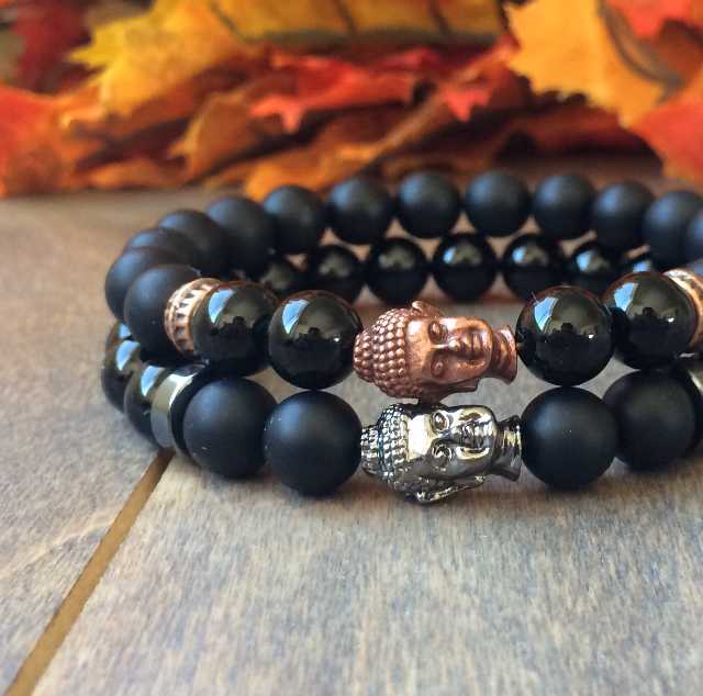 Couple Bracelet, Matching Bracelets for Couples Black Onyx - UNLOCK YOUR CHAKRA