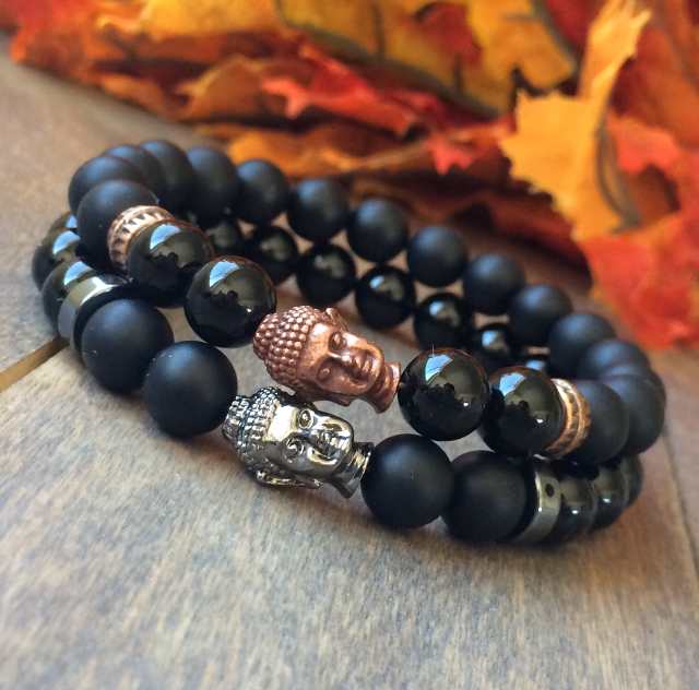 jewelry, bracelets, beaded braceletsCouple Bracelets | Black Onyx - UNLOCK YOUR CHAKRA