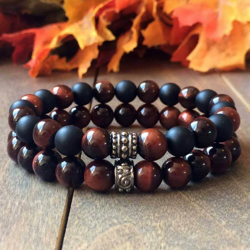 jewelry, bracelets, beaded braceletsCouple Bracelets | Red Tigers Eye - UNLOCK YOUR CHAKRA