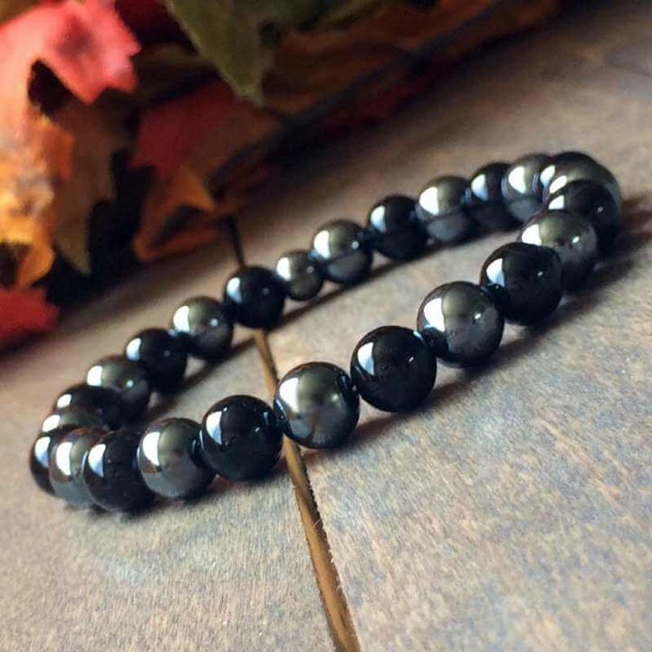 Men's Beaded Bracelets Onyx and Hematite - UNLOCK YOUR CHAKRA