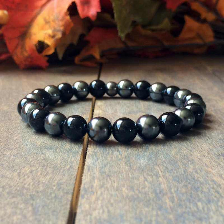 Men's Beaded Bracelets Onyx and Hematite - UNLOCK YOUR CHAKRA