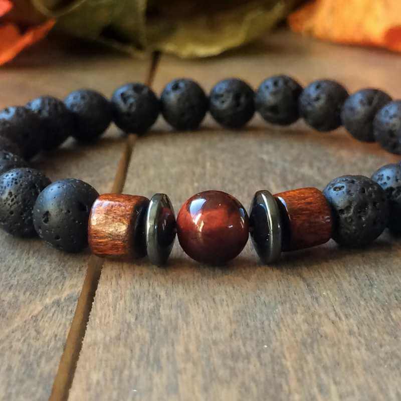 Diffuser Lava Stone Bracelets Red Tiger's Eye & Lava Rock Diffuser Bracelet - UNLOCK YOUR CHAKRA