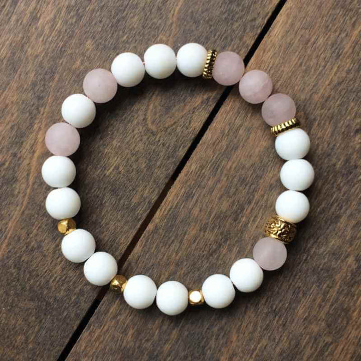 Crystal Bracelets, Rose Quartz & Jade Bracelet - UNLOCK YOUR CHAKRA