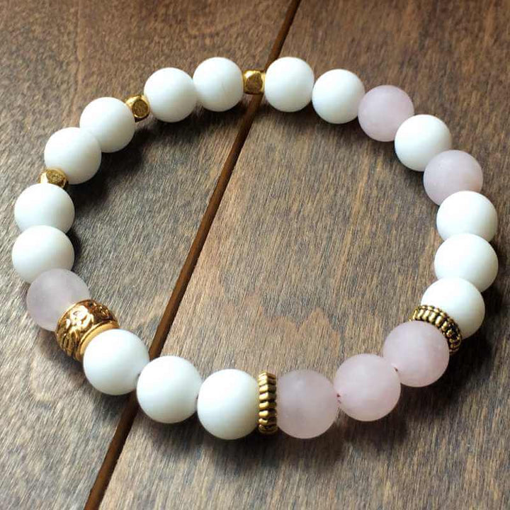 jewelry > bracelets > beaded bracelets Rose Quartz & Jade Bracelet - UNLOCK YOUR CHAKRA