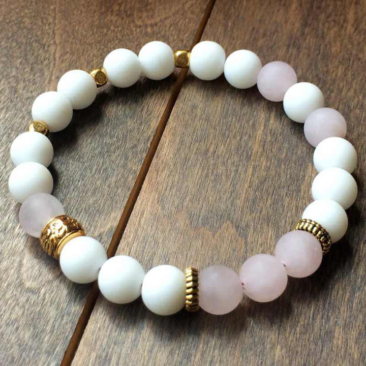 Crystal Bracelets, Rose Quartz & Jade Bracelet - UNLOCK YOUR CHAKRA