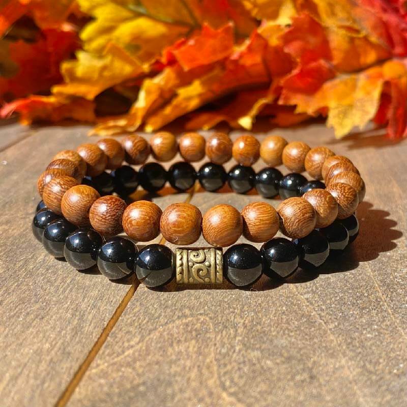 Stack Black Onyx Wood Bracelet - Main Image