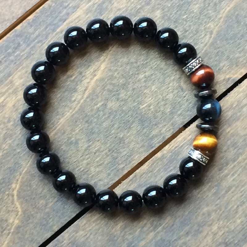 Mens Beaded Bracelets Tiger's Eye Bracelet Hys Unlock Your Chakra | UNLOCK YOUR CHAKRA