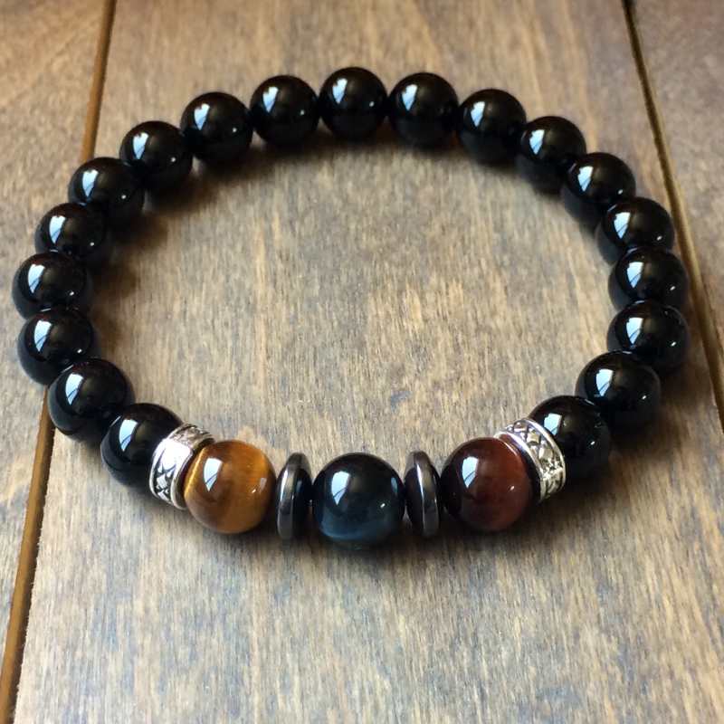 Mens Beaded Bracelets Tiger's Eye Bracelet Hys Unlock Your Chakra | UNLOCK YOUR CHAKRA