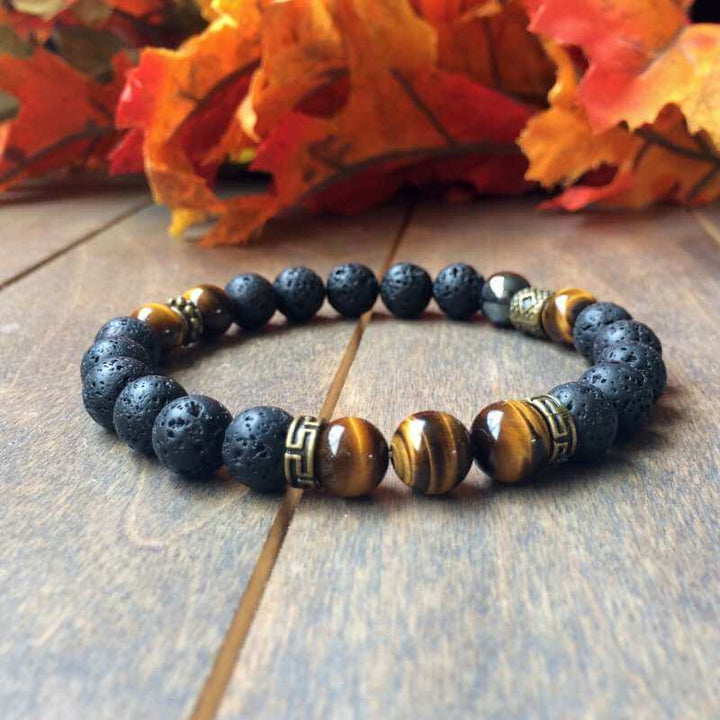 Diffuser Lava Stone Bracelets Tiger's Eye Warrior Unlock Your Chakra | UNLOCK YOUR CHAKRA