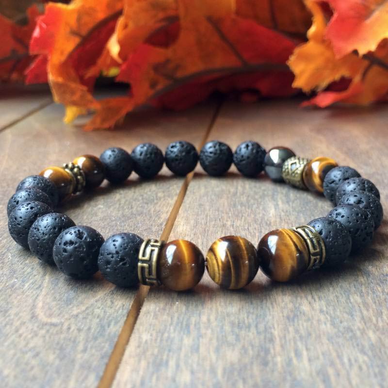 Diffuser Lava Stone Bracelets Tiger's Eye Warrior Unlock Your Chakra | UNLOCK YOUR CHAKRA